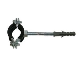 Хомут металический для крепления труб с резинкой