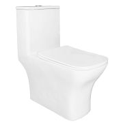 Унитаз-моноблок Azario Lodi горизонтальный слив, сиденье дюропласт микролифт 665x350x750