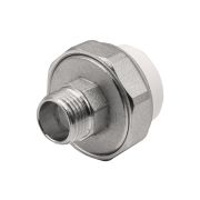 Муфта полипропиленовая разъем штуцер 25х1/2 БЕЛАЯ