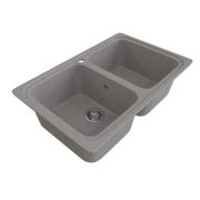 Мойка ML-GMS12 СТАНДАРТ двухчашевая, темно-серый (309), 780*495*190мм
