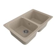 Мойка ML-GMS12 СТАНДАРТ двухчашевая, песочный (302), 780*495*190мм