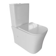 Унитаз напольный WAVE PROMO безободковый гориз, нижн, 2-кн.арм, сид. дюро, м/л, быстр, БЕЛЫЙ глянец