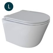 Унитаз подвесной WAVE COMFORT безободковый сиденье дюропласт, микролифт БЕЛЫЙ глянец (L)