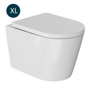 Унитаз подвесной WAVE KORAL Tornado Flush, безободковый, сиденье дюропласт, микролифт БЕЛЫЙ глянец (