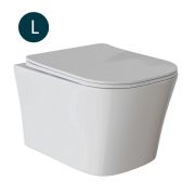 Унитаз подвесной WAVE PROMO безободковый, сиденье дюропласт, микролифт БЕЛЫЙ глянец (L)