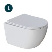 Унитаз подвесной WAVE ROUND безободковый, сиденье дюропласт, микролифт БЕЛЫЙ глянец (L)