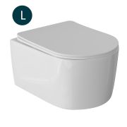 Унитаз подвесной WAVE SOLO безободковый, сиденье дюропласт, микролифт БЕЛЫЙ глянец (L)