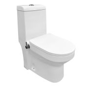 Унитаз-моноблок Azario BRUSCO со встроенной функцией биде в комплекте с сидиньем дюропласт микролифт. Размер 700х380х805мм