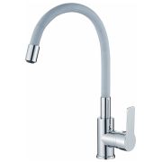 Смеситель для кухни шаровый Haiba  HB70112-3 боковая ручка c гибким изливом серым
