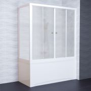 Шторка на ванну 170х148 РИФ матовое 2 дрери стекло 4мм