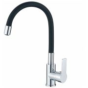 Смеситель для кухни шаровый Haiba  HB70112-7 бок. ручка c гибким изливом черным