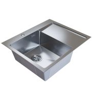 Мойка настол.монтаж 60х50 (3,0) лев. вып 3 1/2  MIXLINE PRO 20см с сифоном (сатин)