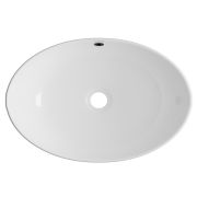 Умывальник на столешницу WAVE Star 590*390*195 ш*г*в Star с переливом,белый,овал