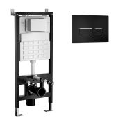 Система инсталляции WAVE, двухрежимная прямоугольная кнопка V2 черная, ПНЕВМАТИКА