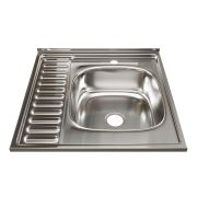Мойка накладная MIXLINE  600х600 правая толщ. 0,8мм 3 1/2 выпуск