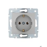 Розетка 1-м СП Karina с заземл. термопласт механизм матов. серебр. LEZARD 707-4388-122B