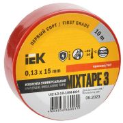 Изолента ПВХ 0.13х15мм (рул.10м) красн. IEK UIZ-13-10-10M-K04