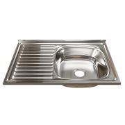 Мойка 50х80 (0,8) прав. вып 3 1/2 MIXLINE 18см с сифоном