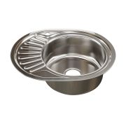 Мойка овал 45х57 (0,8) прав вып 3 1/2 MIXLINE 18 см с сифоном