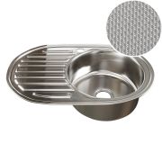 Мойка овал 50х77 (0,8) прав вып 3 1/2 MIXLINE 18см с сифоном ДЕКОР