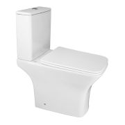 Унитаз напольный Azario FRETTA SQUARE N безободковый  c сиденьем микролифт дюропласт. Размер 650х340х780мм