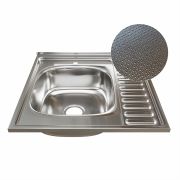 Мойка накладная MIXLINE  600х600 левая толщ. 0,6мм 3 1/2 выпуск ДЕКОР