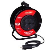 Удлинитель на метал. катушке 4х50м с заземл. IP44 КГ 3х2.5кв.мм с выключателем с защ. крышками Rexant 13-5016