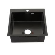 Мойка врезная 50х50 толщина 3,0х0,8мм FABIA PROFI ГРАФИТ глубина 20+сифон+корзина