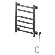 Полотенцесушитель электрический ЛЦ 60х50 6 перекл ТРИУМФ ЧЕРНЫЙ (правый, терморег,323 Вт) ZOX