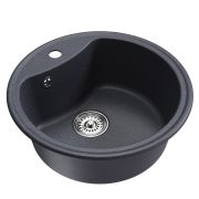 Мойкa ML-GM09 круглая, антрацит (343), 510мм (глуб. чаши 190)