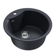 Мойкa ML-GM12 круглая, антрацит (343), 480мм (глуб. чаши 210)