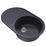 Мойка ML-GM16 овальная с крылом, антрацит (343), 730*460*180мм