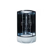 ДК ERLIT 100х100х215 глуб.поддон 43см ER5710TP-C24 тон.стек.4мм. 6 форс, FM-радио, зерк.