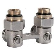 Узел ниж. подкл. радиатора c компл. адаптеров с шар. краном угл 1/2