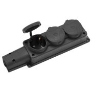 Колодка п/удлин. с крышкой. 3-м с/з 16А, P16-381 каучук.