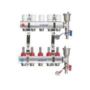 Коллекторный блок нерж с сборе расход. без кранов 9 выхода VIEIR VR113-09A