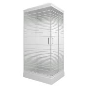 Душевая кабина 100х80 прямоуг низкий поддон Полосы стекло Triton