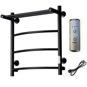 Полотенцесушитель электрический ЛЦ 60х50 ПОЛКА 4 перекл ДУГА ЧЕРНЫЙ (унив,подкл. таймер 350 Вт) ZOX