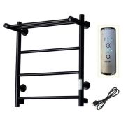 Полотенцесушитель электрический ЛЦ 60х50 ПОЛКА 4 перекл ПРЯМОЙ ЧЕРЫЙ (унив,подкл. таймер,350 Вт) ZOX