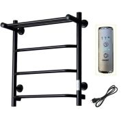Полотенцесушитель электрический ЛЦ 60х50 ПОЛКА 4 перекл ТРАПЕЦИЯ ЧЕРНЫЙ (унив,подкл. таймер,350 Вт)