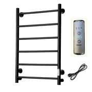 Полотенцесушитель электрический ЛЦ 80х50 6 перекл ПРЯМОЙ ЧЕРНЫЙ (унив,подкл. таймер 415 Вт) ZOX