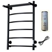 Полотенцесушитель электрический ЛЦ 80х50 ПОЛКА 6 перекл ДУГА ЧЕРНЫЙ (унив,подкл. таймер,450 Вт) ZOX