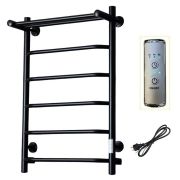 Полотенцесушитель электрический ЛЦ 80х50 ПОЛКА 6 перекл ТРАПЕЦИЯ ЧЕРНЫЙ (унив,подкл. таймер,450 Вт)