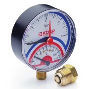 Термоманометр 4 bar ХРОМ нижнее подключение KOER (KM821R)