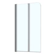 Душевая шторка на ванну Azario BOSTON 141 80 (41,5+38,5)*140 хром, 4мм прозрачное стекло (1 место)