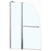 Шторка на ванну 100х140 с поручнем хром, 6мм прозрачное стекло Azario BOSTON 142TB
