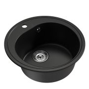 Мойкa ML-GM11 круглая, ультра-черная (344), 500мм (глуб. чаши 180)