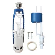 Арматура к смывному бачку 2-х кнопочная Уклад хромированная кнопка нижняя подводка универсальная колонка АБ77.57.14.3