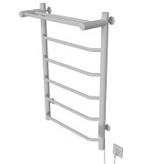 Полотенцесушитель MIXLINE MIRA  80х50 (таймер, 336Вт, 5 перекладин + ПОЛКА) электрический БЕЛЫЙ