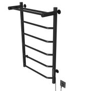 Полотенцесушитель MIXLINE MIRA  80х50 (таймер, 336Вт, 5 перекладин + ПОЛКА) электрический ЧЕРНЫЙ